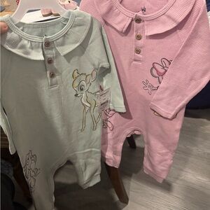 Disney Baby Rompers in Green and Pink